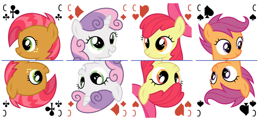 2023 absurd_res accessory apple_bloom_(mlp) babs_seed_(mlp) blue_hair bow_ribbon card clubs_(suit) cutie_mark_crusaders_(mlp) diamonds_(suit) earth_pony equid equine female feral freckles friendship_is_magic green_eyes grin group hair hair_accessory hair_ribbon hairbow hasbro headshot_portrait hearts_(suit) hi_res horn horse knight_of_clubs knight_of_diamonds knight_of_hearts knight_of_spades mammal multicolored_hair my_little_pony mythological_creature mythological_equine mythology orange_body orange_eyes parclytaxel pegasus pink_hair playing_card playing_card_template pony portrait purple_eyes red_hair ribbons scootaloo_(mlp) simple_background smile smiling_at_viewer spades_(suit) suit_symbol sweetie_belle_(mlp) symmetry symmetry_(rotational) tarot tarot_card tarot_nouveau two_tone_hair unicorn white_background white_body wings yellow_body