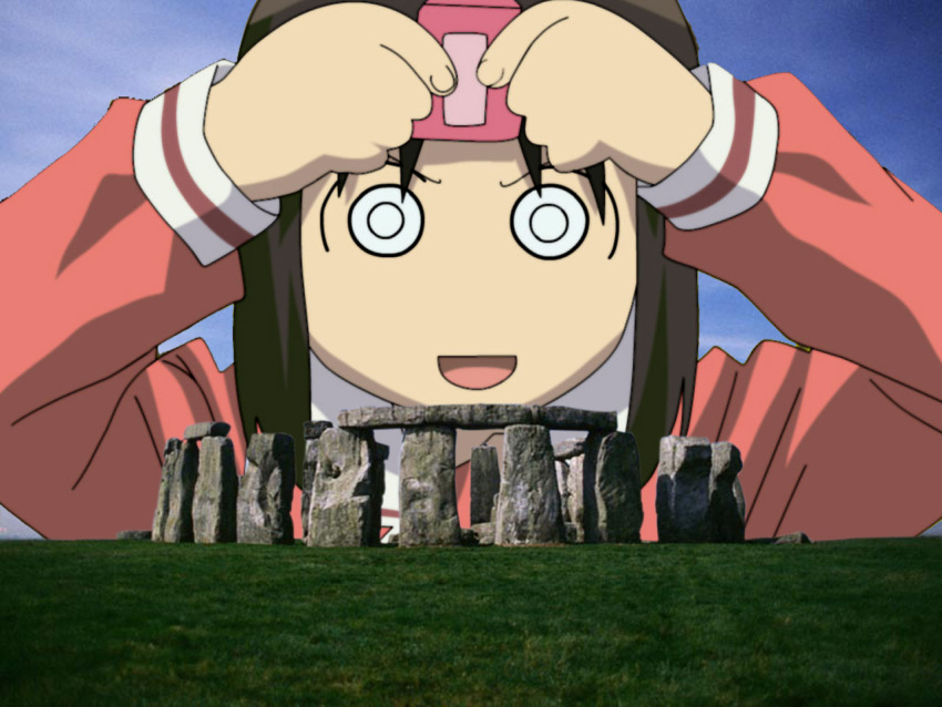 azumanga_daiou kasuga_ayumu photo stonehenge tagme