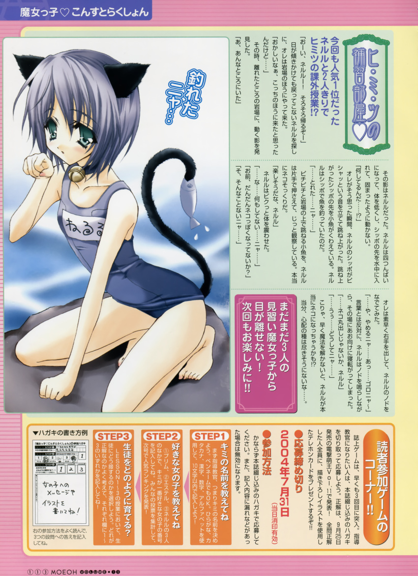 animal_ears nekomimi school_swimsuit swimsuits tail yukiwo