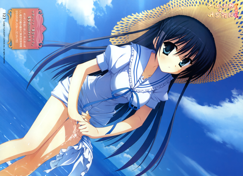 dress kobuichi kousaka_chihaya natsuzora_kanata summer_dress wet_clothes