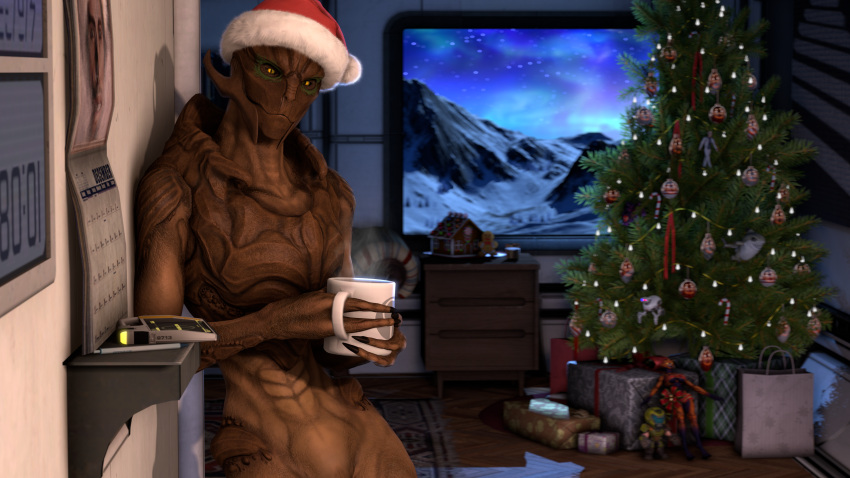 16:9 2021 3d_(artwork) 4k absurd_res against_surface against_wall alien anthro bioware bodypaint calendar candy candy_cane christmas christmas_clothing christmas_headwear christmas_present christmas_tree chumtoad_(half-life) clothing commander_shepard container cup dessert digital_media_(artwork) doll doom_(series) doom_slayer electronic_arts face_paint female fish food gift gingerbread_house gingerbread_man half-life hat hat_only headgear headgear_only headwear headwear_only hi_res holding_container holding_cup holding_object holidays id_software imp_(doom) inside leaning_on_wall looking_at_viewer machine marine mass_effect mekbot microsoft mklr mostly_nude nicia nude plant robot santa_hat scientist shark solo source_filmmaker_(artwork) standing tree turian valve voui widescreen window yellow_eyes