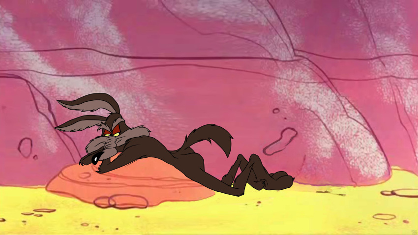 16:9 3_toes 4k abstract_background absurd_res anthro arched_foot arched_soles arm_tuft ass biped black_eyes black_nose bored brown_body brown_fur bubble_butt butt_pose calf_tuft canid canine canis canyon claws colored coyote dated desert detailed digital_drawing_(artwork) digital_media_(artwork) ears_front elbow_tuft eyebrows feet feet_together flat_colors foot_on_foot frown frown_eyebrows fur glance half-closed_eyes head_on_arm hi_res humanoid_feet knee_tuft kneeling leg_tuft looking_back looney_tunes lost_in_thought lying male mammal narrowed_eyes nude on_front on_rock outside paws pinup plantigrade pose raised_calf raised_heel raised_tail rear_view reclining red_eyelids redraw resting_head rock rock_wall scratching_with_foot shoulder_tuft signature soles solo stevethedragon tail tan_body tan_eyebrows tan_fur thinking toe_claws toes toes_together tuft warner_brothers widescreen wile_e._coyote yellow_sclera