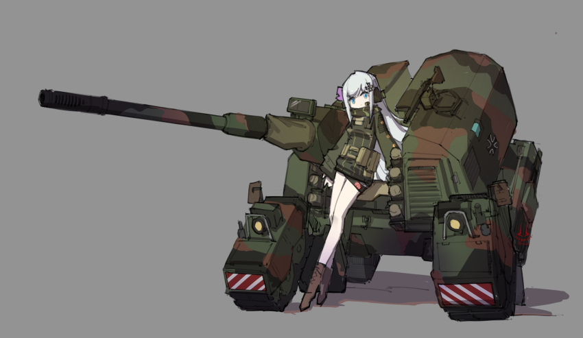 anthro armed female frider gun hi_res living_machine living_tank living_vehicle machine mecha mechsuit ranged_weapon standing tank vehicle vehicle_transformation weapon weapon_on_shoulder