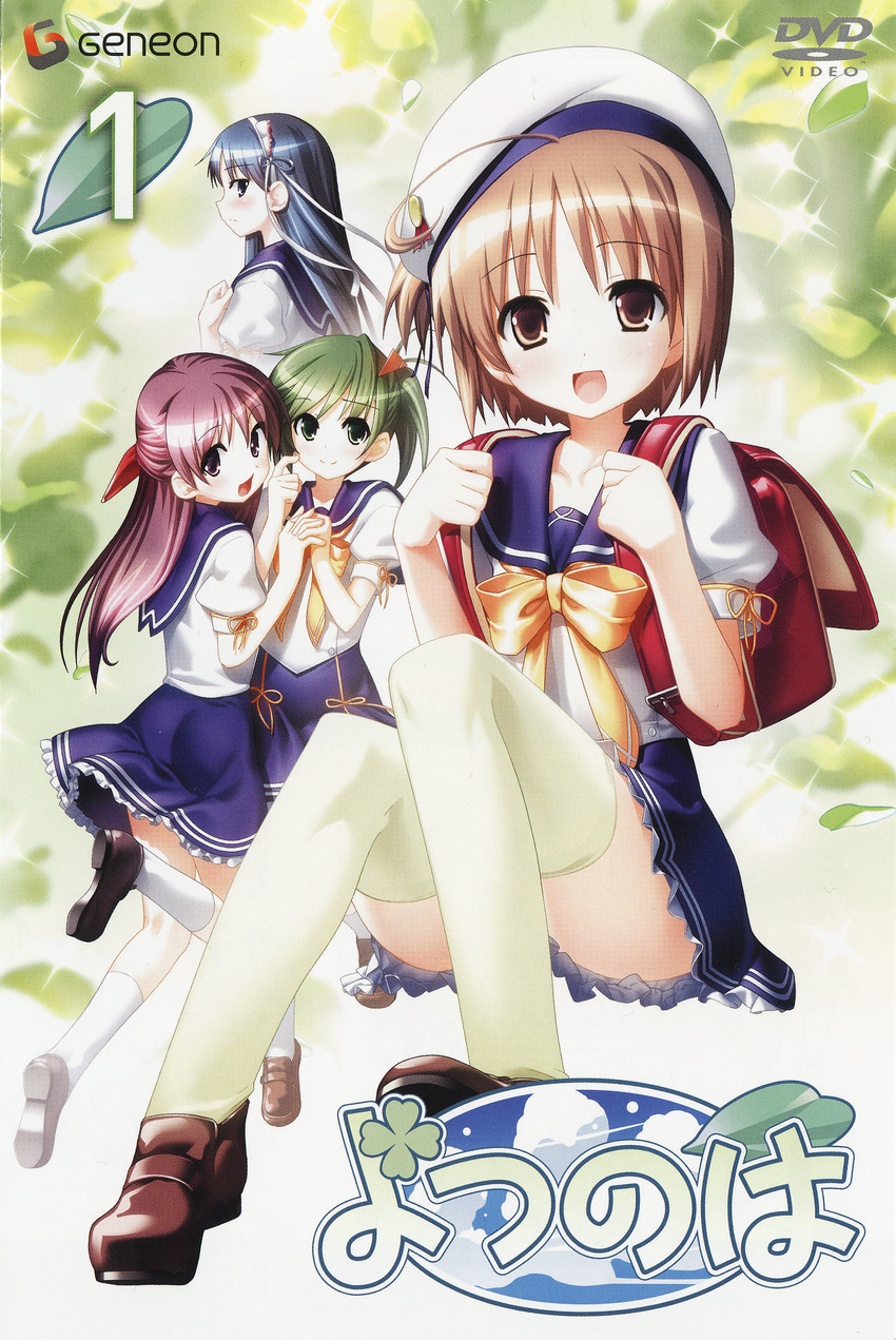 amachi_matsuri disc_cover hiide nekomiya_nono screening seifuku thigh-highs yotsunoha yuki_arisa yuzuki_iori