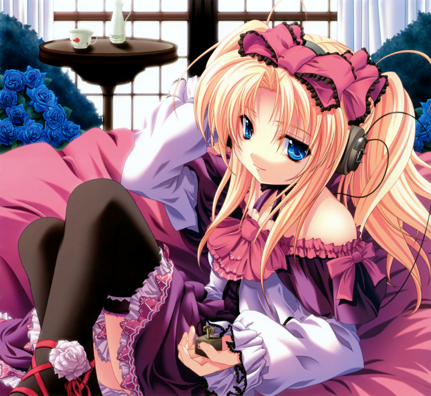 kanojo-tachi_no_ryuugi lolita_fashion miyama-zero shirogane_tobari thigh-highs