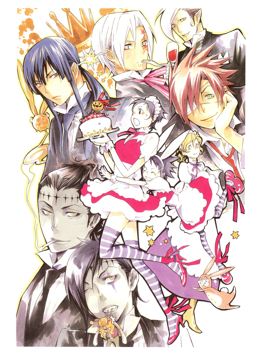 allen_walker arystar_krory d.gray-man david hoshino_katsura jasdero kanda_yu lavi lenalee_lee miranda_lotto road_kamelot thigh-highs timcanpy tyki_mikk waitress