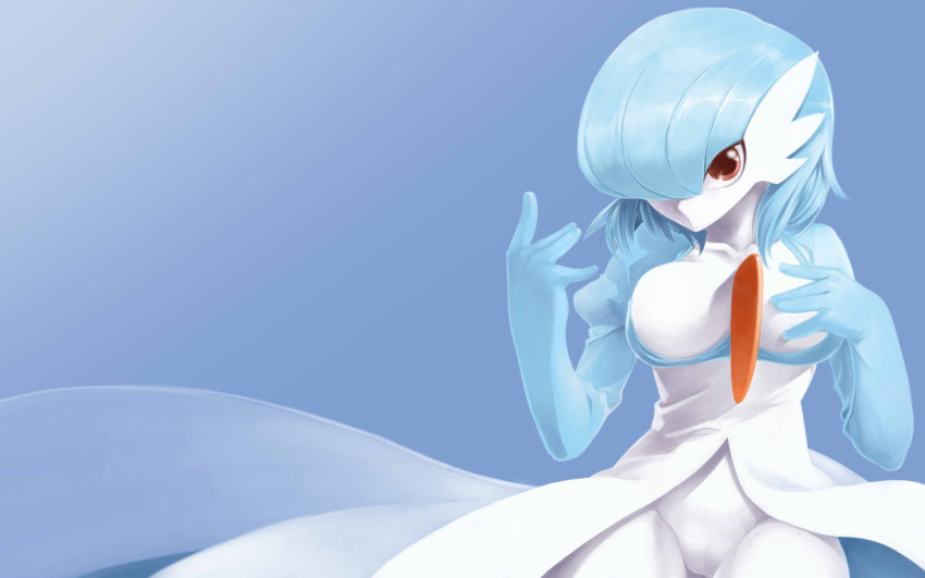 alternate_color blue_hair breasts gardevoir highres large_breasts nintendo phenne pokemon shiny_pokemon