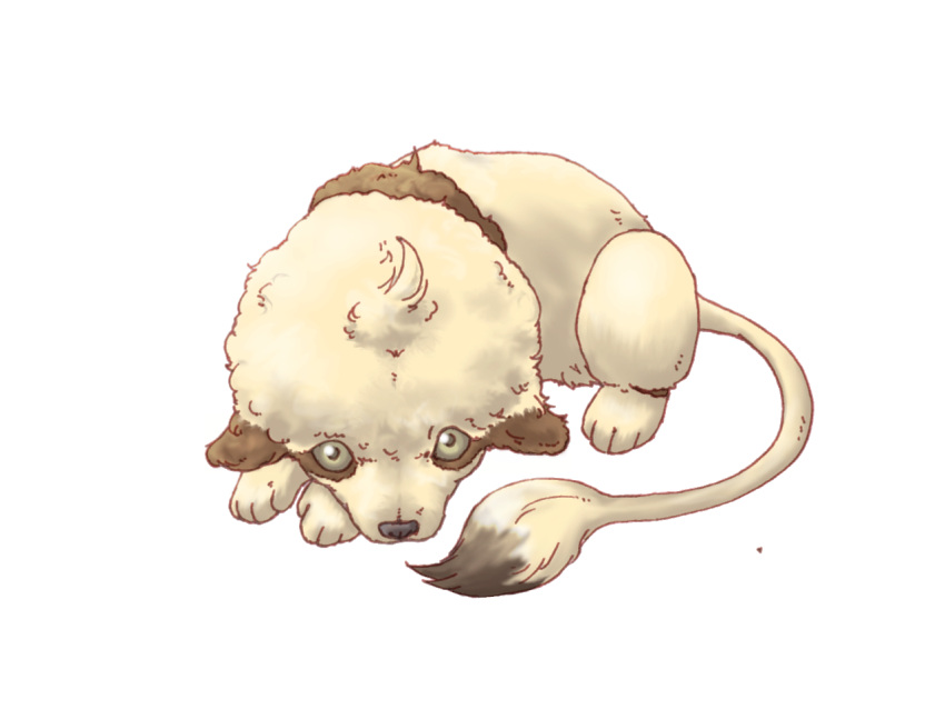 afro canine commentary_request dion no_humans pokemon pokemon_(creature) realistic simple_background smeargle solo white_background