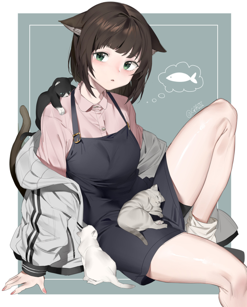 animal_ears dress_shirt garin neko nekomimi tail