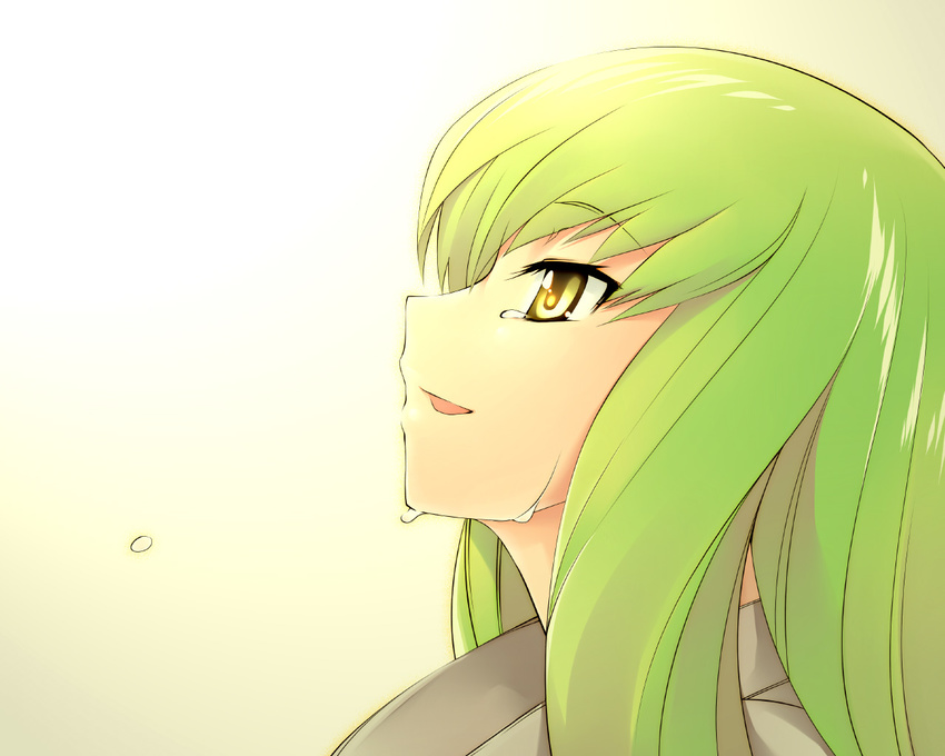 c.c. cc close code_geass crying female gradient gradient_background green_hair long_hair solo tears yellow_eyes yukari yukari_(konekonekozou)