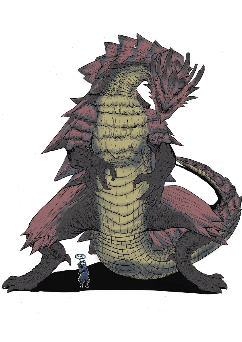 absurd_res ambiguous_gender armor bad_metadata capcom clothed clothing dragon elder_dragon felid felyne feral group hi_res human lao-shan_lung lynian mammal missing_sample monster_hunter mythological_creature mythological_scalie mythology nude scalie seki size_difference tail weapon