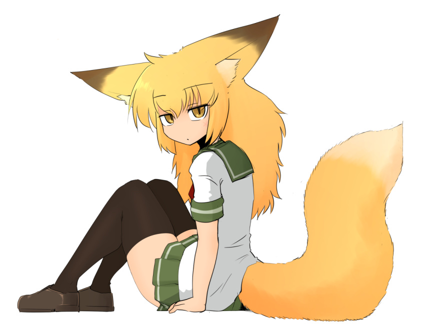 animal_humanoid asian_clothing blonde_hair bottomwear canid canid_humanoid canine canine_humanoid clothed clothing dipstick_ears dipstick_tail ear_markings east_asian_clothing female fluffy fluffy_tail footwear fox_humanoid hair humanoid inner_ear_fluff japanese_clothing japanese_school_uniform legwear long_hair mammal mammal_humanoid markings multicolored_ears multicolored_tail pupils sakifox sakitsune school_uniform serafuku shirt shoes sitting skirt slit_pupils solo tail tail_markings tan_tail_tip thigh_highs topwear tuft uniform yellow_eyes