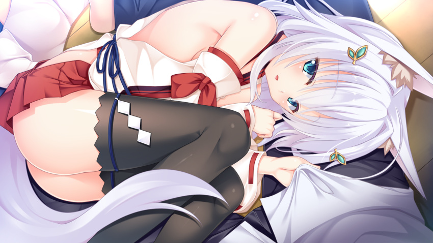 game_cg japanese_clothes shiro_(tenkiame) skirt_lift tenkiame