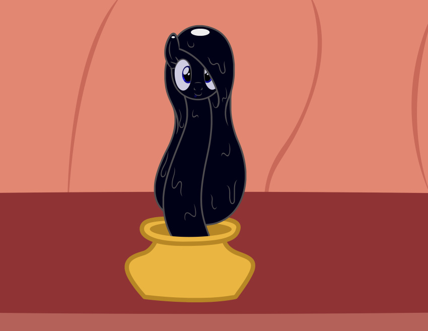 absurd_res animate_inanimate armless badumsquish blue_eyes fan_character female feral furniture goo_creature hasbro hi_res ink inkwell limbless looking_at_viewer my_little_pony solo table tagme