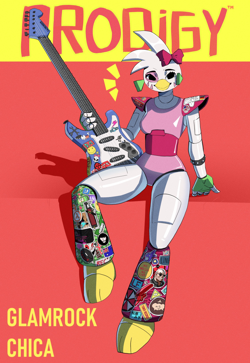 2023 80's_theme absurd_res accessory alternative_fashion animatronic anthro australian_flag avian beak bill_cipher biped bird bow_ribbon chicken cover dice digital_media_(artwork) disney electric_guitar english_text female fender_musical_instruments_corporation fictional_magazine_cover five_nights_at_freddy's five_nights_at_freddy's:_security_breach galliform gallus_(genus) garry's_mod german_flag glamrock glamrock_chica glamrock_freddy gravity_falls guitar hair_accessory hair_ribbon hairbow half-life hi_res katamari_damacy machine magazine_cover miscuitsxd musical_instrument occult_symbol payday_(series) pentagram phasianid plucked_string_instrument ribbons robot scottgames sitting solo steel_wool_studios sticker stratocaster string_instrument symbol tank_girl text the_prince_(katamari_damacy) valve white_body