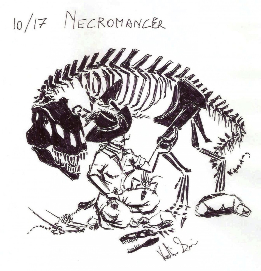 ambiguous_gender animated_skeleton bandana black_and_white bone breasts brush chisel clothed clothing dinosaur dokumaru extinct female feral fossil group hat headgear headwear hi_res holding_object human kerchief kneeling magic_user mammal monochrome neckerchief necromancer paleontologist prehistoric_species pteranodontid pterosaur reptile rhamphorhynchus scalie sickle_claw simple_background skeleton smoking theropod tools undead white_background witch witch_hat