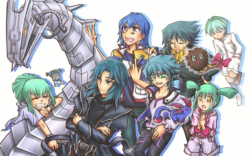 bruno character_request cyber_dragon duel_monster johan_andersen kaiba_noah kuribon lua luca marufuji_ryo marufuji_ryou obelisk_blue_uniform rua ruka yu-gi-oh! yugioh_5d's yugioh_gx yuu-gi-ou_5d's yuu-gi-ou_gx