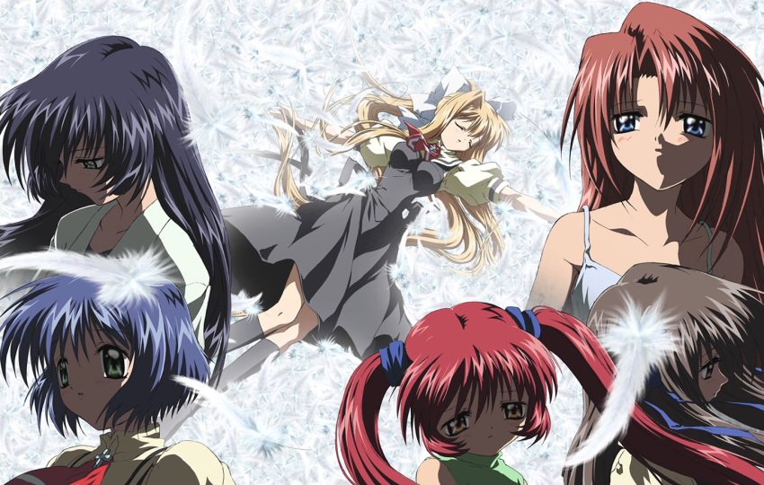 air feathers kamio_haruko kamio_misuzu key kirishima_hijiri kirishima_kano michiru tohno_minagi