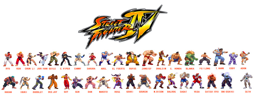 6+boys 6+girls abel abel_(street_fighter) adon adon_(street_fighter) akuma bald balrog black_hair blanka blonde_hair brown_hair cammy_white cammy_white capcom chun-li chun-li cody cody_travers crimson_viper dan dee_jay demon dhalsim duddley dudley edit edmon_honda edmond_honda el_fuerte engrish evil_ryu evil_ryuu fei_long flower gai_(final_fight) gen gen_(street_fighter) gouken gouki green_hair guile guy hakan hibiki_dan highres ibuki ibuki_(street_fighter) juri_han juri_han karate kasugano_sakura ken ken_masters kuruoshiki_oni long_hair luchador luchador_mask m_bison makoto makoto_(street_fighter) male mexican mike_bison multiple_boys multiple_girls muscle muscles native_american oni_akuma oni_oshiki photoshop pixel_art ranguage red_hair rose rufus rufus_(street_fighter) ryu ryuu_(street_fighter) sagat sakura seth short_hair simple_background sprite sprite_edit street_fighter street_fighter_4 street_fighter_iii street_fighter_iii:_3rd_strike street_fighter_iv super_street_fighter_iv thunder_hawk vega white_background