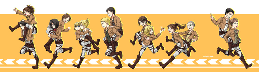 annie_leonhardt armin_arlert bertholt_fubar christa_renz conny_springer eren_jaeger hanji_zoe jean_kirchstein marco_bodt mikasa_ackerman mono_land reiner_braun rivaille sasha_browse shingeki_no_kyojin ymir_(shingeki_no_kyojin)