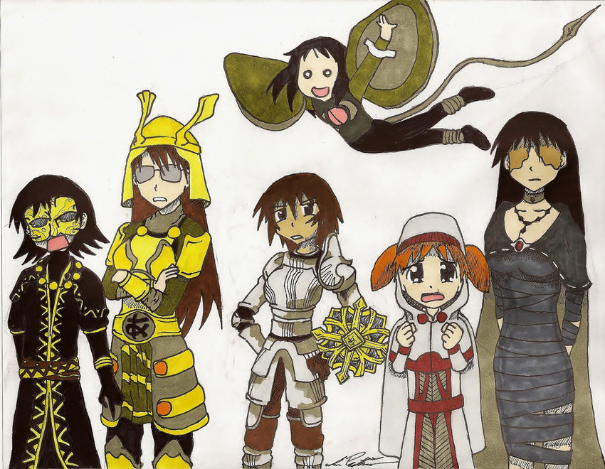 azumanga_daiou cosplay demon's_souls from_software highres kagura kasuga_ayumu lolicon maiden_astraea maiden_in_black mephistopheles mihama_chiyo mizuhara_koyomi ostrava_of_boletaria sakaki selen_vinland souls_(from_software) takino_tomo