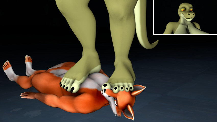 16:9 2023 3d_(artwork) 5_toes alexreindeer anthro anthro_on_anthro barefoot big_dom_small_sub canid canine claws curling_toes curvy_figure digital_media_(artwork) dominant dominant_female domination/submission duo feet female floor foot_domination foot_fetish foot_on_chest foot_on_face foot_on_head fox heavy hi_res humanoid_feet larger_female lizard looking_down male male/female mammal margret_stalizburg on_the_floor overweight plantigrade red_eyes reptile scalie size_difference smaller_male smug snake source_filmmaker_(artwork) standing_on_another step_pose stepped_on stepping_on_chest stepping_on_face stepping_on_head stomping submissive submissive_anthro submissive_male toe_claws toes trampling under_feet underfoot warfare_machine widescreen