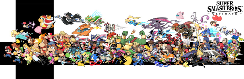 6+boys 6+girls alph_(pikmin) amamiya_ren animal_crossing arm_cannon ass assault_visor balloon banjo-kazooie banjo_(banjo-kazooie) bayonetta bayonetta_(series) bayonetta_2 blue_visor bodysuit bowser bowser_jr. box buster_sword captain_falcon castlevania:_rondo_of_blood castlevania_(series) champion's_tunic_(zelda) charizard chrom_(fire_emblem) cloud_strife commentary copyright_name corrin_(female)_(fire_emblem) corrin_(fire_emblem) crown dark_pit dark_samus diddy_kong dog_(duck_hunt) domino_mask donkey_kong donkey_kong_(series) donkey_kong_country dr._mario dr._mario_(game) dragon_quest dragon_quest_iii dragon_quest_xi dress duck_(duck_hunt) duck_hunt english_commentary everyone f-zero falchion_(fire_emblem) falco_lombardi family_computer_robot fatal_fury final_fantasy final_fantasy_vii fire_emblem fire_emblem:_mystery_of_the_emblem fire_emblem:_path_of_radiance fire_emblem_awakening fire_emblem_fates flying_sweatdrops fox_mccloud galaxia_(sword) game_&_watch ganondorf green_visor greninja hat hero_(dq11) hero_(dq3) highres ice_climber iggy_koopa ike_(fire_emblem) incineroar isabelle_(animal_crossing) ivysaur iwata_satoru jacket jetpack jigglypuff junior_clown_car k_rool kazooie_(banjo-kazooie) ken_masters kid_icarus kid_icarus_uprising king_dedede kirby kirby_(series) larry_koopa lemmy_koopa link little_mac lucario lucas_(mother_3) lucina_(fire_emblem) ludwig_von_koopa luigi luma_(mario) mario mario_(series) marth_(fire_emblem) mask master_sword md5_mismatch mega_man_(character) mega_man_(classic) mega_man_(series) meta_knight metal_gear_(series) metal_gear_solid metal_gear_solid_2:_sons_of_liberty metroid metroid_prime mewtwo mii_(nintendo) mike_luckas monster morton_koopa_jr. mother_(game) mother_2 mother_3 motor_vehicle motorcycle mr._game_&_watch multiple_boys multiple_girls nana_(ice_climber) ness_(mother_2) olimar overalls pac-man pac-man_(game) palutena persona persona_5 photoshop_(medium) pichu pikachu pikmin_(creature) pikmin_(series) piranha_plant pit_(kid_icarus) pointy_ears pokemon pokemon_(creature) pokemon_frlg ponytail popo_(ice_climber) princess_daisy princess_peach princess_zelda punch-out!! ragnell red_(pokemon) reggie_fils-aime resolution_mismatch richter_belmont riding riding_pokemon ridley robin_(fire_emblem) robin_(male)_(fire_emblem) rocket_boots rosalina roto_(dq3) roy_(fire_emblem) roy_koopa running ryu_(street_fighter) sakurai_masahiro samus_aran serious sheik shulk_(xenoblade) simon_belmont slime_(dragon_quest) smile solid_snake sonic_(series) sonic_the_hedgehog source_larger squirtle star_fox street_fighter street_fighter_ii_(series) super_mario_galaxy super_smash_bros. sword terry_bogard the_legend_of_zelda the_legend_of_zelda:_a_link_between_worlds the_legend_of_zelda:_breath_of_the_wild the_legend_of_zelda:_ocarina_of_time the_legend_of_zelda:_the_wind_waker the_legend_of_zelda:_twilight_princess toon_link two-tone_background varia_suit villager_(animal_crossing) wario weapon wendy_o._koopa wii_fit wii_fit_trainer wii_fit_trainer_(female) wings wolf_o'donnell xenoblade_chronicles_(series) xenoblade_chronicles_1 yoshi young_link zero_suit