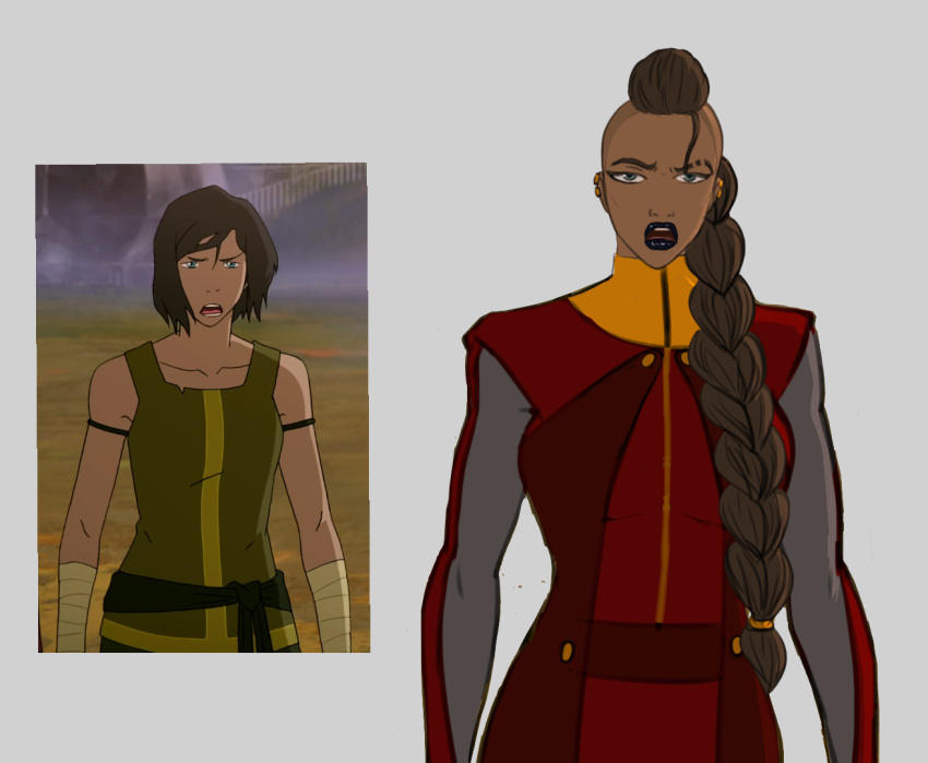 1girls athletic_female avatar_legends bimbo black_lipstick braid braided_ponytail breasts color diklonius female korra looking_at_viewer shaved_eyebrow shaved_side sketch the_avatar the_legend_of_korra water_tribe