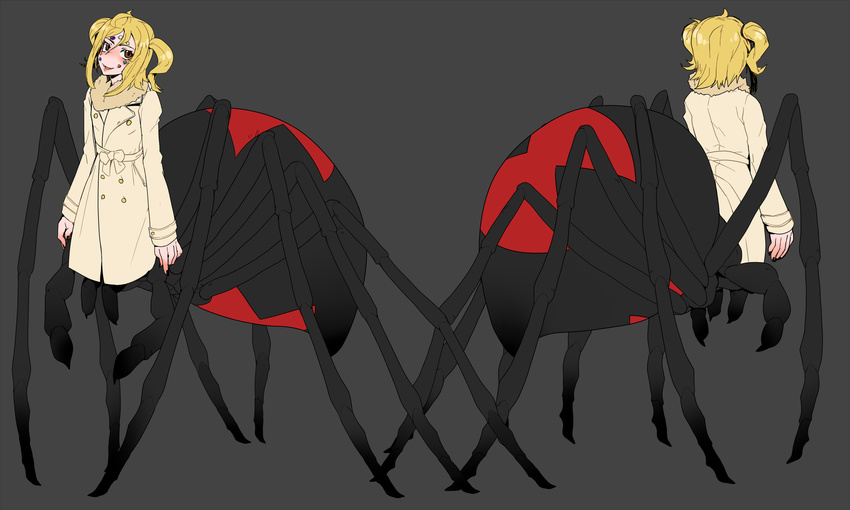 5:3 appendagechild arachnid arachnid_taur araneomorph arthropod arthropod_taur asian_mythology black_widow_spider blonde_hair charlotte_walton chelicerae east_asian_mythology female flat_chested grey_background hair hi_res humanoid_taur jackknife_chelicerae japanese_mythology jorogumo mammal multi_eye mythology pedipalps simple_background solo spider spider_taur taur theridiid widow_spider yokai