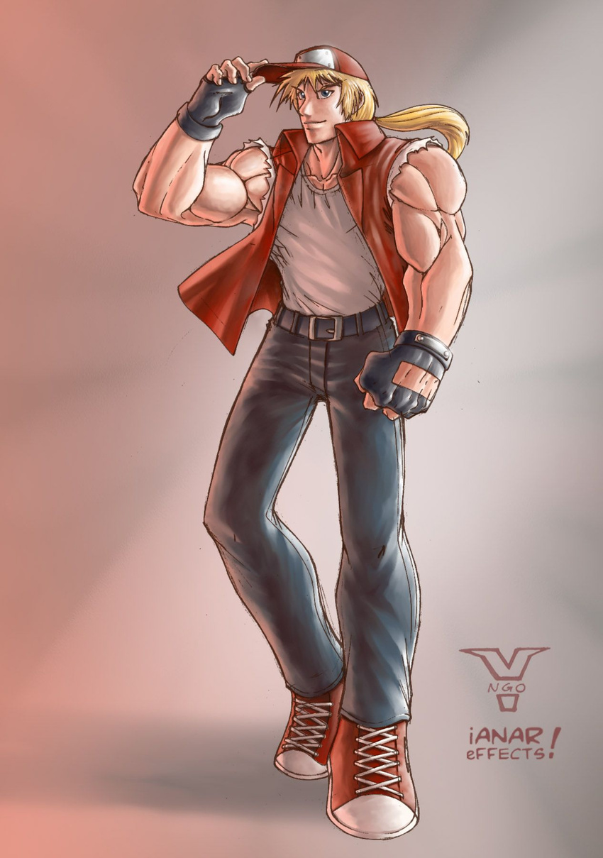 bleedman blonde_hair hat king_of_fighters king_of_fighters_xiii male snk terry_bogard