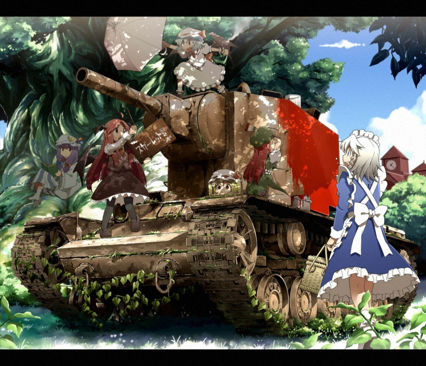 flandre_scarlet hong_meiling izayoi_sakuya koakuma maid patchouli_knowledge remilia_scarlet sakura_(medilore) touhou