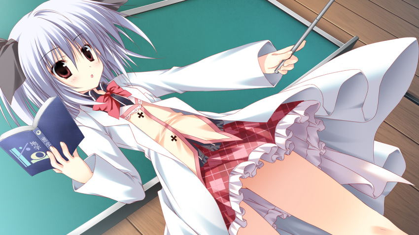 book gakuou game_cg gray_hair korie_riko mayuzumi_hinayu seifuku