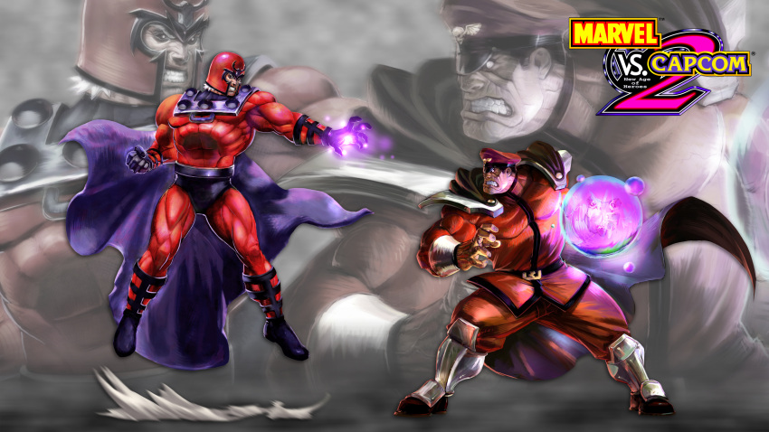 2boys angry capcom cape crossover highres m_bison magneto marvel marvel_vs._capcom marvel_vs._capcom_2 marvel_vs_capcom marvel_vs_capcom_2 multiple_boys official_art serious vega x-men