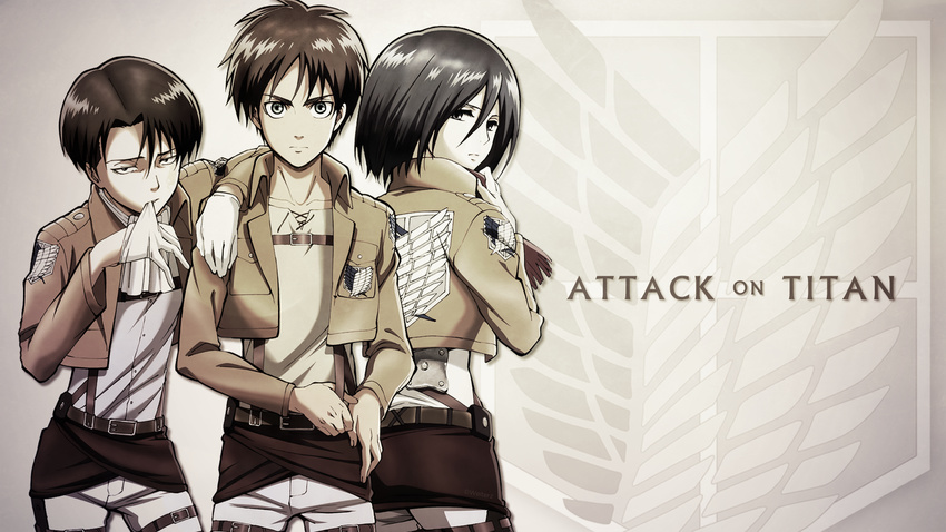 attack levi_(shingeki_no_kyojin) mikasa_ackerman on shingeji_no_kyojin titan