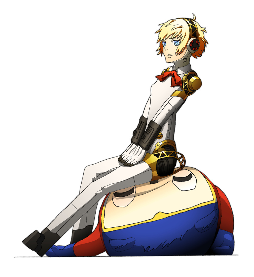 aegis aegis_(persona) android atlus blonde_hair female kuma_(persona_4) persona persona_3 persona_4 persona_4:_the_ultimate_in_mayonaka_arena shin_megami_tensei