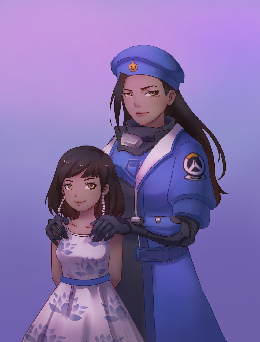 ana_(overwatch) dress overwatch pharah qian_yi tattoo uniform