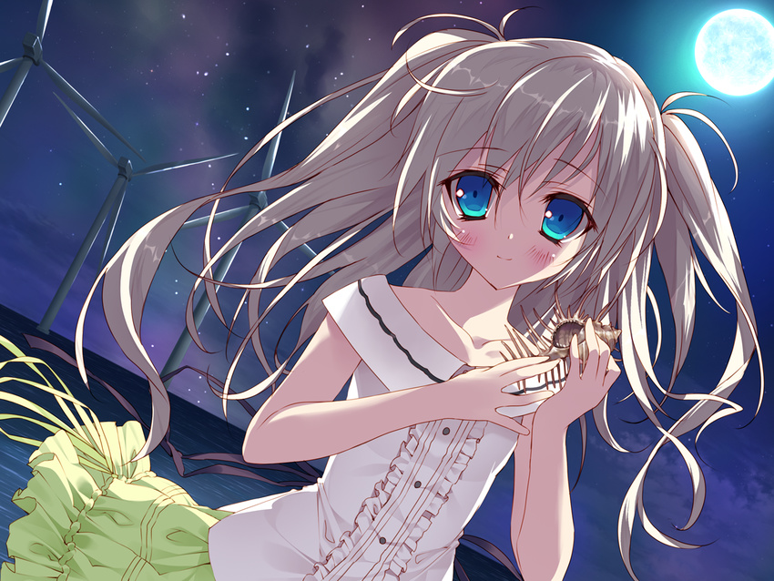 blonde_hair blue_eyes chiisana_kanojo_no_sayokyoku feng game_cg katagai_shione long_hair moon tsurusaki_takahiro