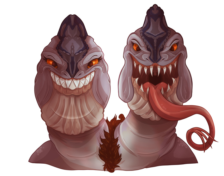 2_heads absurd_res alpha_channel anthro body_hair dragon dyad_corpuschaw eborsisk female forked_tongue happy_trail hi_res long_tongue looking_at_viewer multi_head mythological_creature mythological_scalie mythology orange_eyes scalie sharp_teeth simple_background solo teeth tongue transparent_background whattheflup