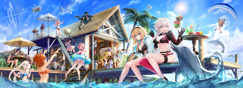 anastasia_(fate/grand_order) arthur_pendragon_(fate) bb_(fate) bikini edward_teach_(fate) emiya_alter fate/grand_order fate_(series) fou_(fate/grand_order) fujimaru_ritsuka_(female) galahad gilgamesh group ibaraki_douji_(fate) jeanne_d'arc_(fate) jeanne_d'arc_alter kito_(kito2) marie_antoinette_(fate/grand_order) mash_kyrielight medb_(fate/grand_order) osakabehime queen_of_sheba swimsuit tokitarou_(fate/grand_order) ushiwakamaru_(fate/grand_order)