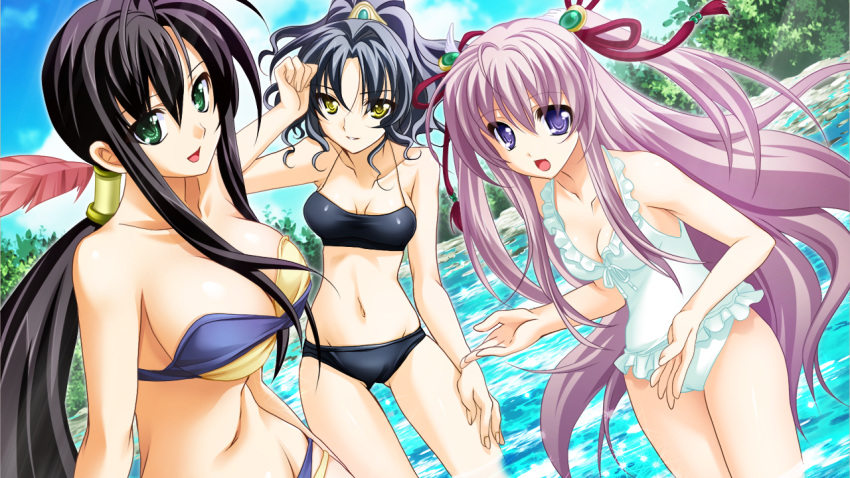 3girls game_cg sangoku_hime swimsuit tagme