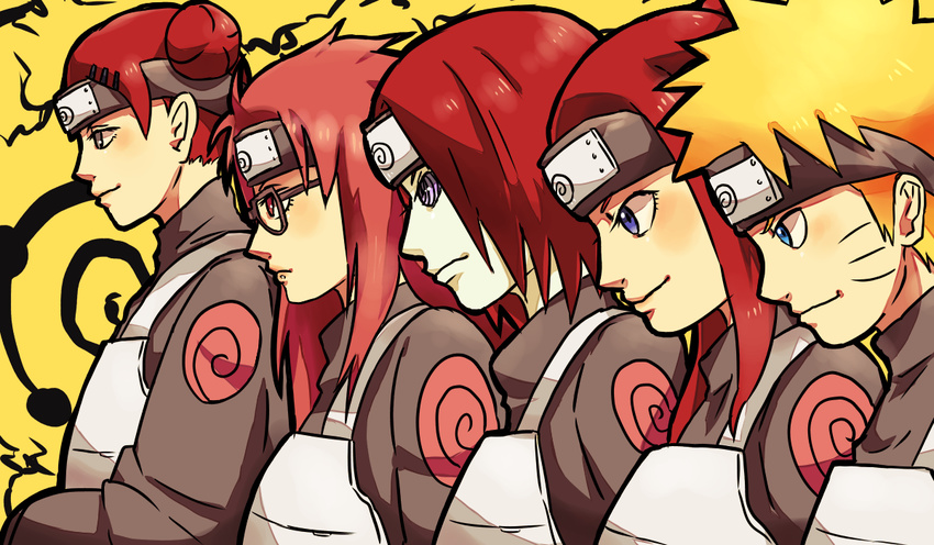 3girls blonde_hair blue_eyes character_request grey_eyes karin_(naruto) multiple_boys multiple_girls nagato_(naruto) naruto naruto_shippuuden o96ap red_eyes red_hair shueisha uzumaki_kushina uzumaki_mito uzumaki_naruto