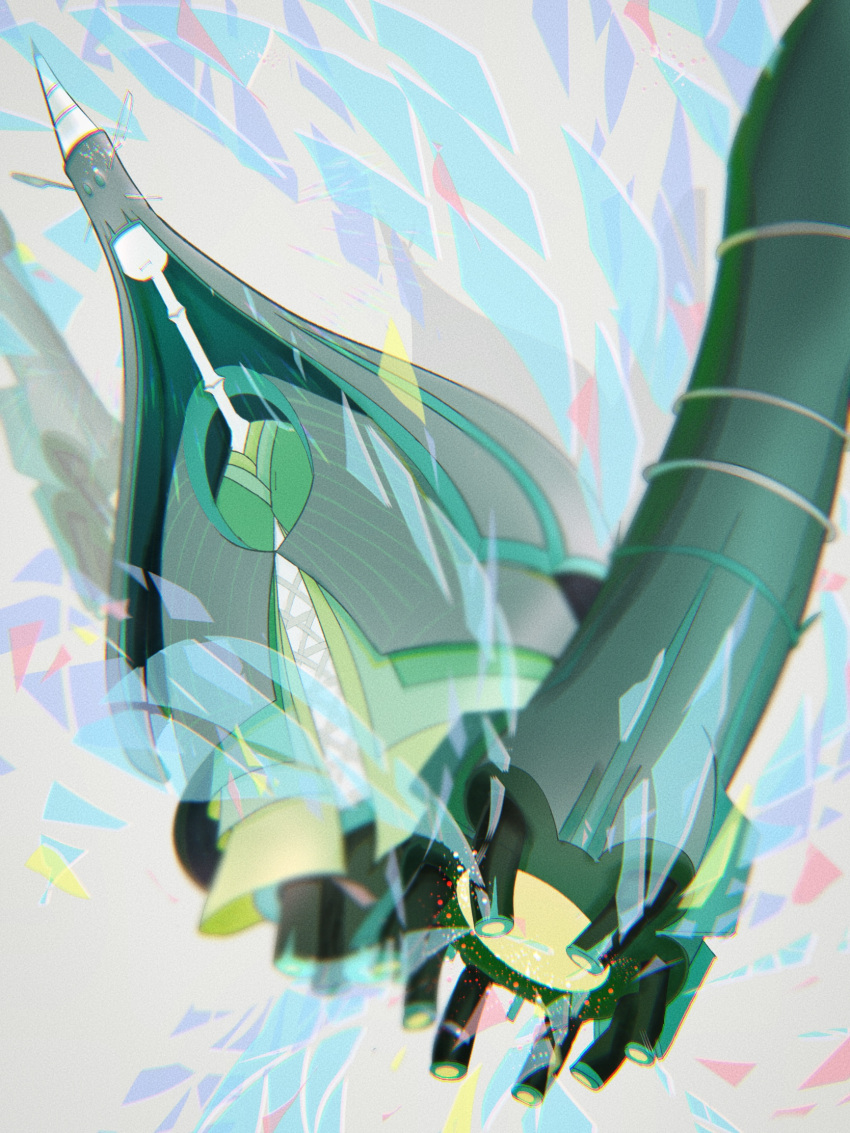 blurry celesteela check_commentary chromatic_aberration closed_mouth commentary commentary_request film_grain grey_background highres no_humans pokemon pokemon_(creature) rei_(rei040542644) solo