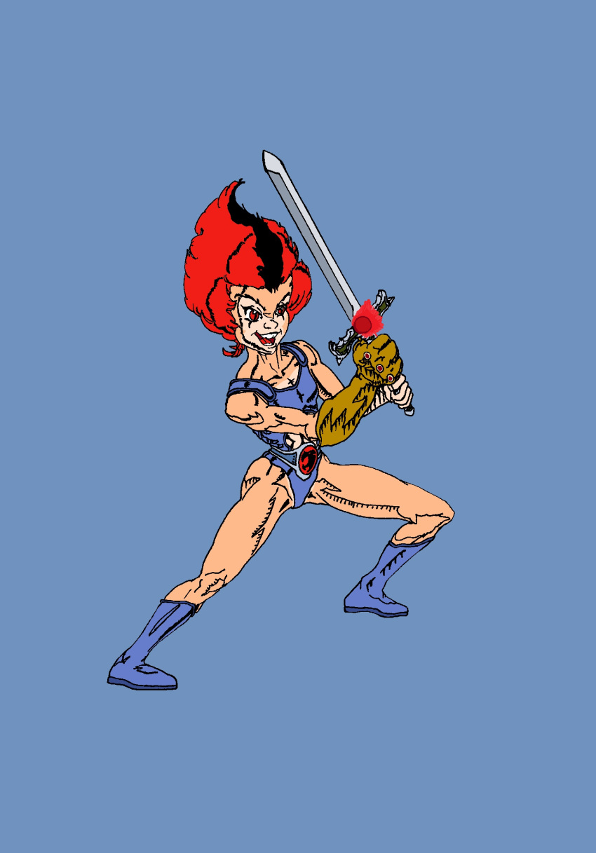 animal_humanoid cat_humanoid clothing derracias-35 felid felid_humanoid feline feline_humanoid female flat_chested hair hi_res humanoid leotard mammal mammal_humanoid red_hair solo thundercats thundercats_1985 tomboy wilykit young