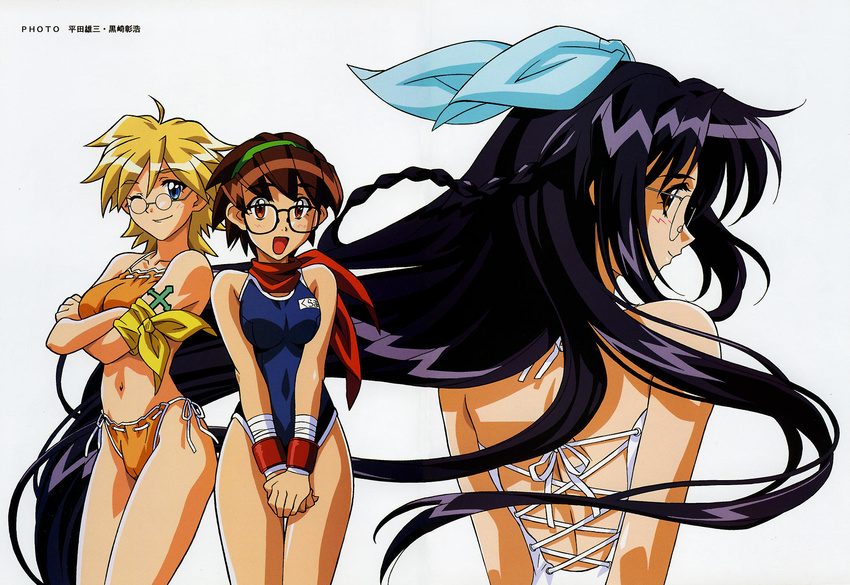 arashiyama_sera bikini g-on_riders hirata_katsuzou hosikawa_yayoi kurama_yuuki megane swimsuits