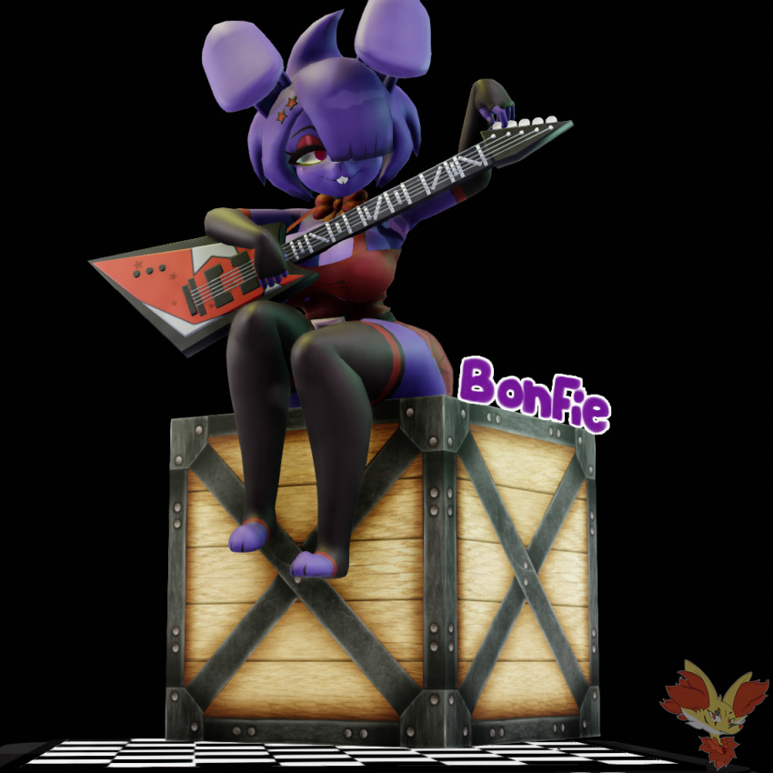 1:1 2024 3d_(artwork) animatronic bonfie_(cryptiacurves) bonnie_(cally3d) bonnie_(fnaf) box breasts cleavage clothed clothing container cryptiacurves delphoxart digital_media_(artwork) electronics female figurine five_nights_at_freddy's five_nights_in_anime fredina's_nightclub guitar hair lagomorph leporid machine mammal mikumikudance_(artwork) mtf_crossgender musical_instrument plucked_string_instrument rabbit robot rule_63 scott_cawthon scottgames simple_background smile solo string_instrument text