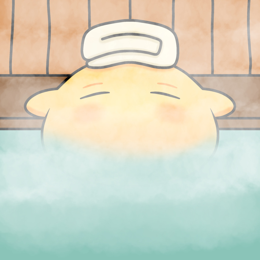 1:1 blush eyebrows female ghost hi_res league_of_legends linkzzz not_furry orange_body riot_games sauna sauna_sprite solo spirit steam teamfight_tactics tencent towel towel_on_head yellow_body