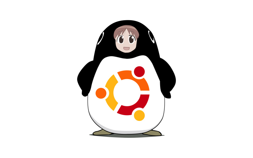 azumanga_daiou linux mihama_chiyo penguingirl ubuntu white