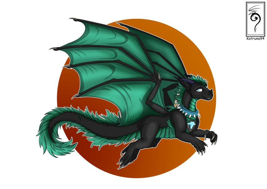 2019 absurd_res digital_media_(artwork) dragon feral fluffy fur hair hi_res katruna94 looking_at_viewer mythological_creature mythological_scalie mythology nea open_mouth scalie simple_background smile solo tail wings