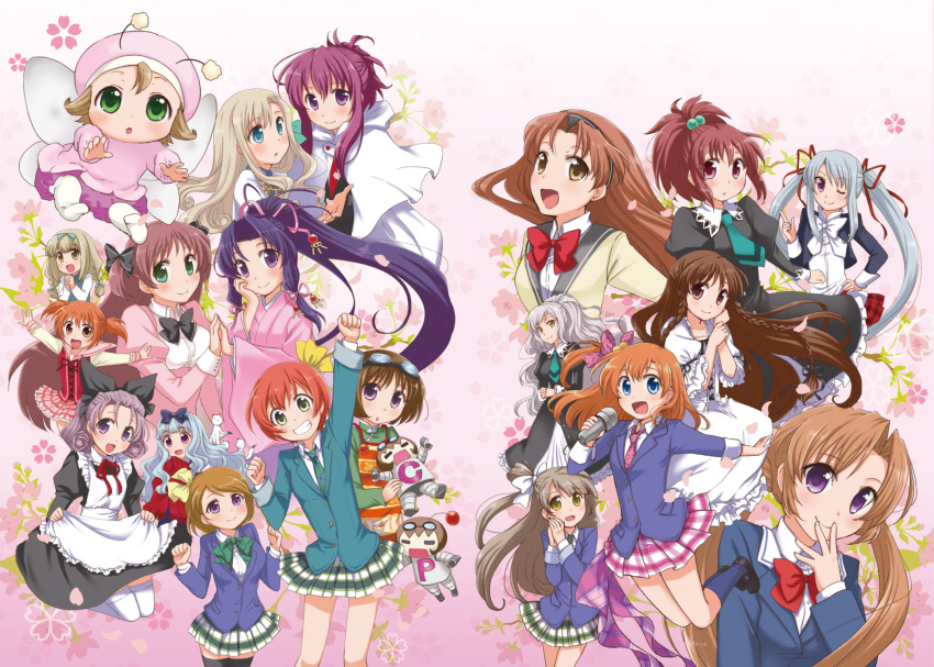 6+girls amatsuka_asahi amatsuka_haruka amatsuka_hikaru amatsuka_watayuki baby_princess blazer character_request chikage_(sister_princess) commentary_request crossover ferret haruka_(sister_princess) highres hoshizora_rin jacket karen_(sister_princess) koizumi_hanayo kosaka_honoka love_live! love_live!_school_idol_project midoya_(icecandy) minami_kotori multiple_girls name_connection one_side_up otonokizaka_school_uniform puppy_girls rinrin_(sister_princess) robot sakuya_(sister_princess) school_uniform shirayuki_(sister_princess) siblings sister_princess sisters skirt strawberry_panic!