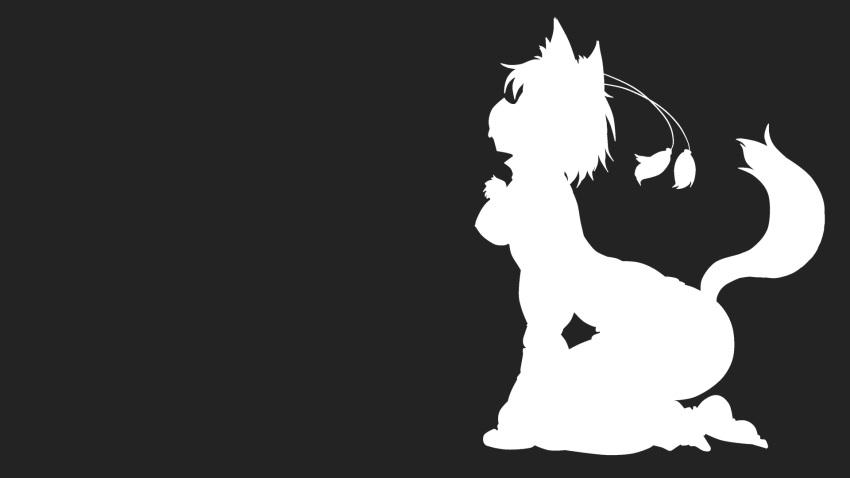 inubashiri_momiji kitazinger monochrome silhouette touhou